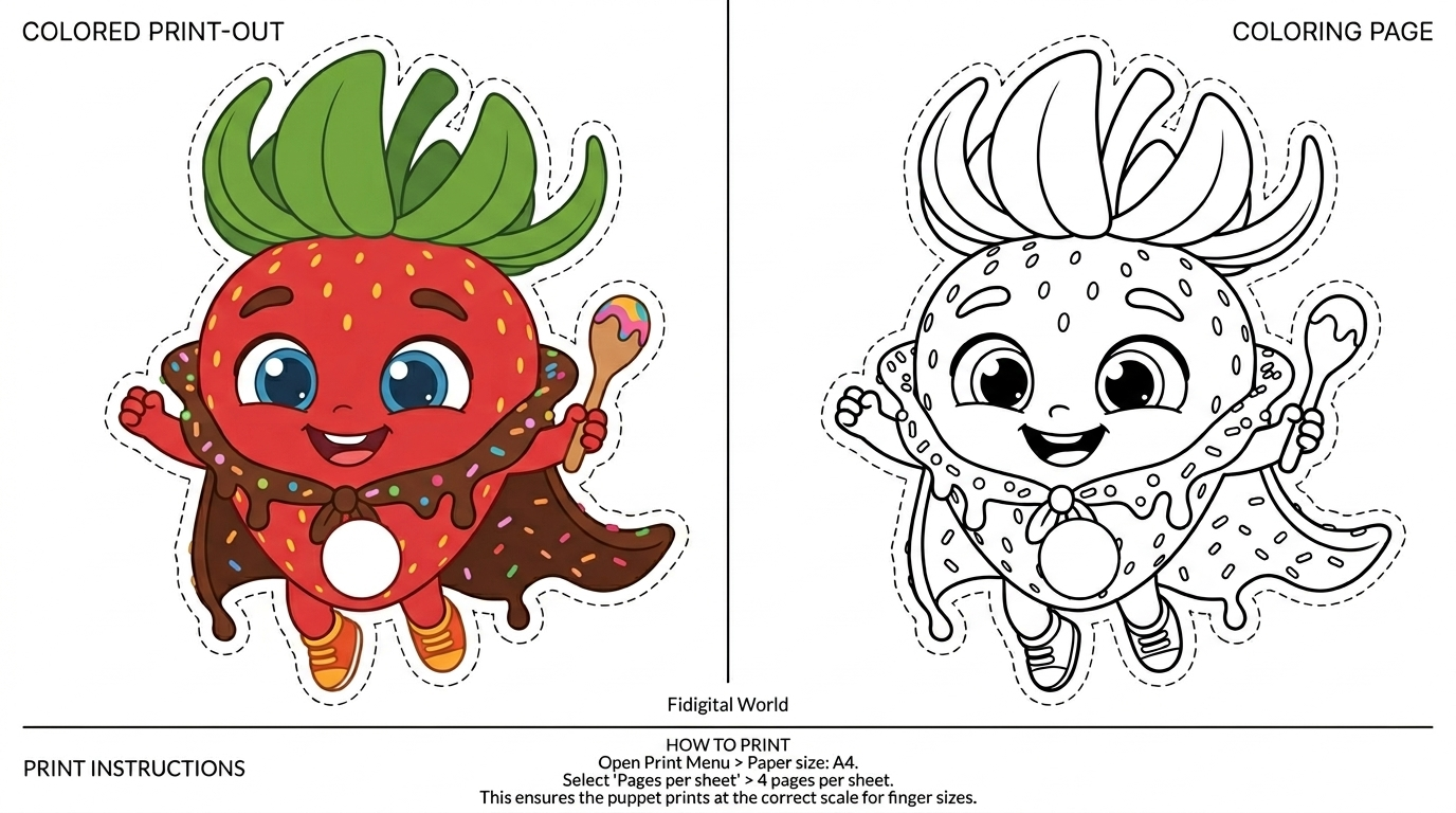 Strawberry Finger Puppet